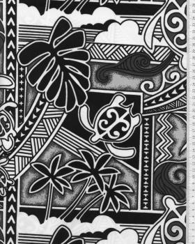Polynesian Fabric HIRO Green - Tissushop